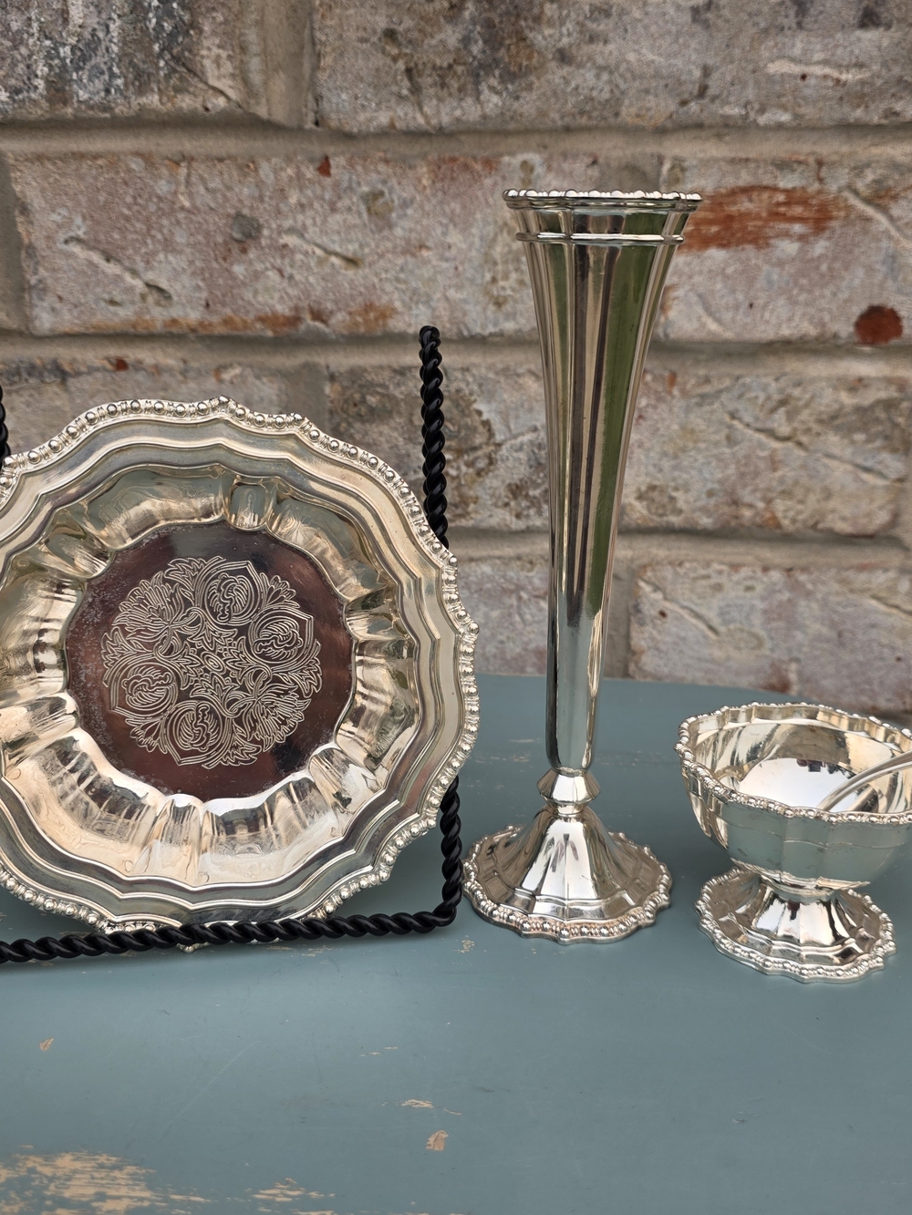 Vintage Avon Silverplate Italy Matching 3 Piece Serving Set